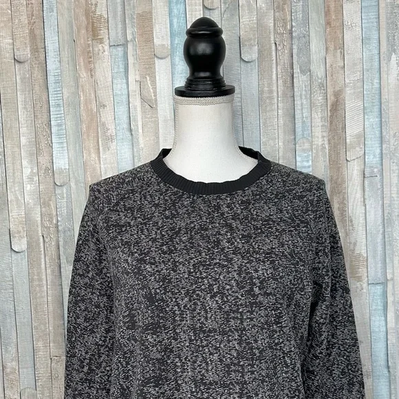 Lululemon 12 Black White Ribbed Run Rest Less Pullover Top Athletic Luxtreme - Picture 3 of 5